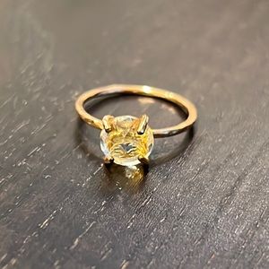 Unique Rutilated Golden Quartz Rose Gold Filled Ring